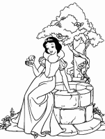 A coloring page of snow white